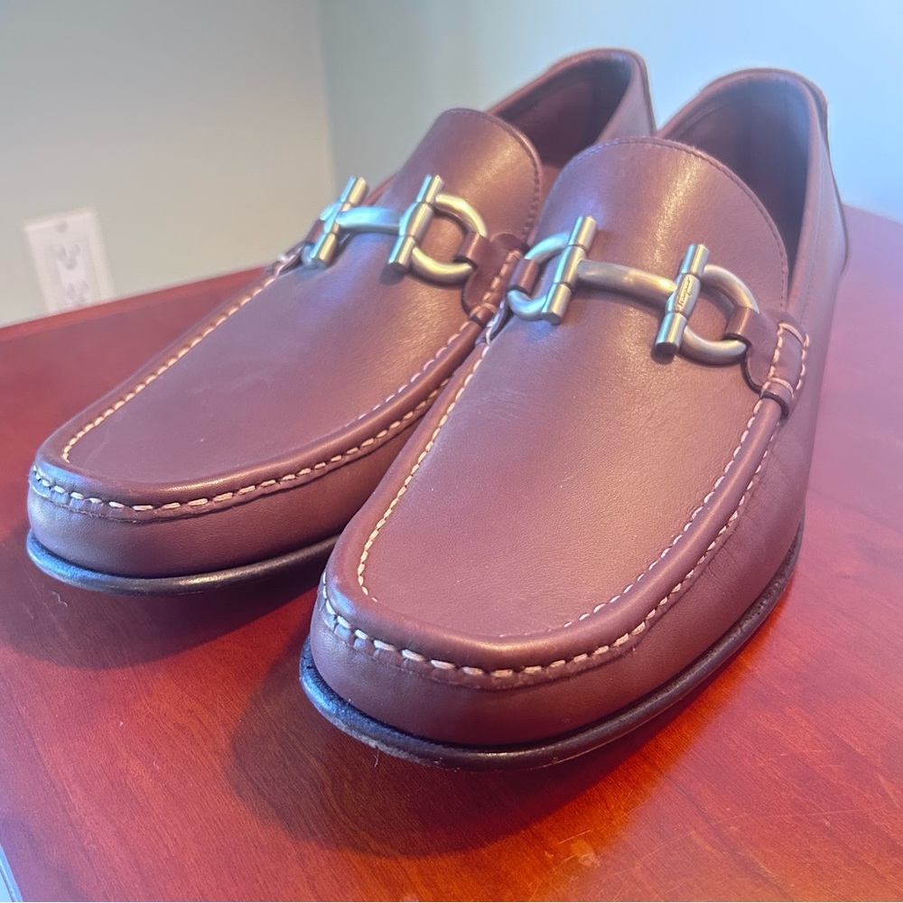 Salvatore Ferragamo Men's 11D Chocolate Brown Leather Loafers